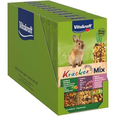 Vitakraft Kräcker Mix Snack pour rongeurs Pour lapins nains Avec légumes et betteraves Avec raisins et noix Avec baies sauvages et baies de sureau Sans sucre ajouté et céréales (10 x 168 g Vitakraft Kräcker Mix Snack pour rongeurs Pour lapins nains Avec légumes et betteraves Avec raisins et noix Avec baies sauvages et baies de sureau Sans sucre ajouté et céréales (10 x 168 g