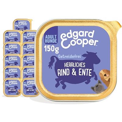 Edgard & Cooper Nourriture humide pour chien (bœuf et canard, 150 x 11), sans céréales, ingrédients naturels et viande fraîche, riche en acides aminés essentiels Edgard & Cooper Nourriture humide pour chien (bœuf et canard, 150 x 11), sans céréales, ingrédients naturels et viande fraîche, riche en acides aminés essentiels