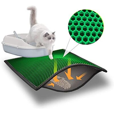 Blue Eyes Tapis de litière pour chat 60 x 40 cm Étanche Double couche Design nid d'abeille Vert Blue Eyes Tapis de litière pour chat 60 x 40 cm Étanche Double couche Design nid d'abeille Vert