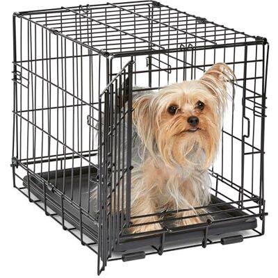 MidWest Homes for Pets iCrate 1518 Cage pour chien nouvellement optimisée avec une seule porte, plateau anti-fuite, pieds de protection, longueur 45,7 cm, noir MidWest Homes for Pets iCrate 1518 Cage pour chien nouvellement optimisée avec une seule porte, plateau anti-fuite, pieds de protection, longueur 45,7 cm, noir