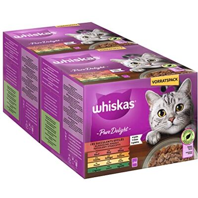 Whiskas Nourriture humide pour chats en gelée - Bœuf, Poulet, Agneau, Volaille - 2x24x85g Whiskas Nourriture humide pour chats en gelée - Bœuf, Poulet, Agneau, Volaille - 2x24x85g
