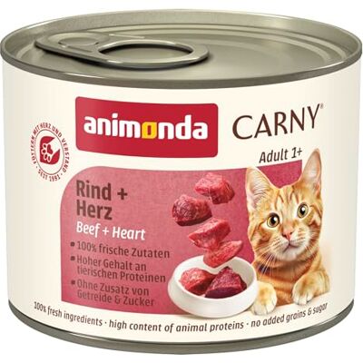 Nourriture pour chats Animonda Carny Adult sans céréales - Bœuf & Cœur Nourriture pour chats Animonda Carny Adult sans céréales - Bœuf & Cœur