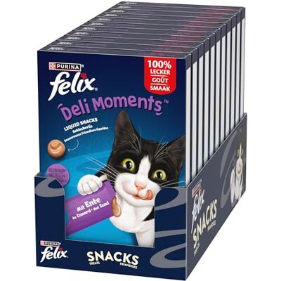 Felix Deli Moments Snack crémeux pour chat au canard Lot de 44 (44 x 10 g) Felix Deli Moments Snack crémeux pour chat au canard Lot de 44 (44 x 10 g)