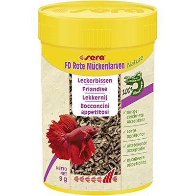 sera Bloodworms FD Snack 100 ml (11 g) Le bouchonappétissant composé à 100% de larves rouges de moustiques excellente appétibilité sera Bloodworms FD Snack 100 ml (11 g) Le bouchonappétissant composé à 100% de larves rouges de moustiques excellente appétibilité