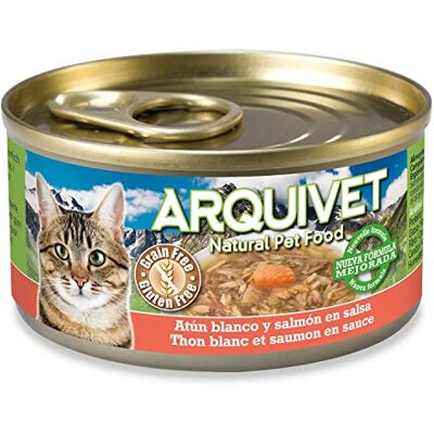 Arquivet Nourriture humide pour chat au thon blanc en sauce et saumon 110 g Arquivet Nourriture humide pour chat au thon blanc en sauce et saumon 110 g