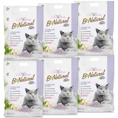 CAT&RINA BeNatural, litière pour chat au tofu 5,5 l Agglomérant et végétal. Jusqu'à 30 jours d'utilisation. Se débarrasse dans les bios ou les toilettes. Sable chats anti odeur lavande, 6 pièces CAT&RINA BeNatural, litière pour chat au tofu 5,5 l Agglomérant et végétal. Jusqu'à 30 jours d'utilisation. Se débarrasse dans les bios ou les toilettes. Sable chats anti odeur lavande, 6 pièces
