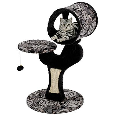 MidWest Homes for Pets Arbre à chat Salvador avec griffoir en sisal intégré et salon d'observation pour chat, motif noir/blanc, petit arbre à chat ; modèle 138S-BK MidWest Homes for Pets Arbre à chat Salvador avec griffoir en sisal intégré et salon d'observation pour chat, motif noir/blanc, petit arbre à chat ; modèle 138S-BK