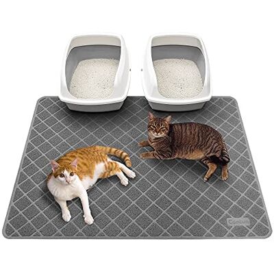 Conlun Tapis de litière pour chat, 119 x 89 cm, tapis de bac à litière pour chat, tapis de litière en PVC de qualité supérieure, tapis de bac à litière, matériau imperméable résistant à l'urine Conlun Tapis de litière pour chat, 119 x 89 cm, tapis de bac à litière pour chat, tapis de litière en PVC de qualité supérieure, tapis de bac à litière, matériau imperméable résistant à l'urine
