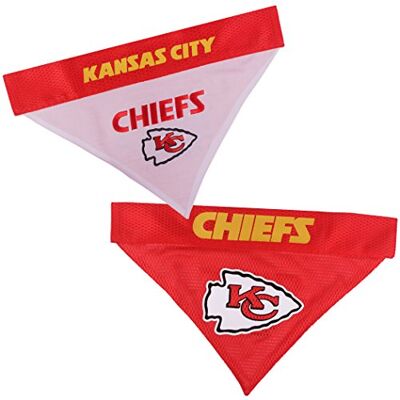 Pets First Bandana réversible pour chien de la NFL – Kansas City Chiefs Bandana de sport double face avec logo de l'équipe brodé de qualité supérieure, S/M – 2 tailles et 32 équipes NFL disponibles Pets First Bandana réversible pour chien de la NFL – Kansas City Chiefs Bandana de sport double face avec logo de l'équipe brodé de qualité supérieure, S/M – 2 tailles et 32 équipes NFL disponibles