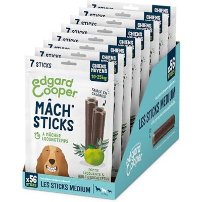 Edgard & Cooper Edgard Cooper Friandises Pour Chien, (Eucalyptus & Pomme, 7 bâtons x 8), Moyen, Un par Jour, Faible en Calorie, Mastication Longue Efficace, Haleine Fraîche Edgard & Cooper Edgard Cooper Friandises Pour Chien, (Eucalyptus & Pomme, 7 bâtons x 8), Moyen, Un par Jour, Faible en Calorie, Mastication Longue Efficace, Haleine Fraîche