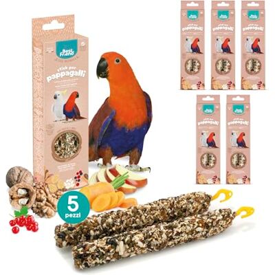 Best Friend Snacks naturels cuits au four pour perroquets. Bâtons délicieux pour les oiseaux, riches en vitamines avec bois de bouleau pour dents saines Fruits et noix, 5 Pack x 165g Best Friend Snacks naturels cuits au four pour perroquets. Bâtons délicieux pour les oiseaux, riches en vitamines avec bois de bouleau pour dents saines Fruits et noix, 5 Pack x 165g