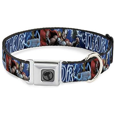 Buckle-Down Collier pour Chien Boucle de Ceinture Avengers Thor Hammer Action Pose Bleu Galaxie Blanc 28 à 43 cm Largeur 2,5 cm Buckle-Down Collier pour Chien Boucle de Ceinture Avengers Thor Hammer Action Pose Bleu Galaxie Blanc 28 à 43 cm Largeur 2,5 cm