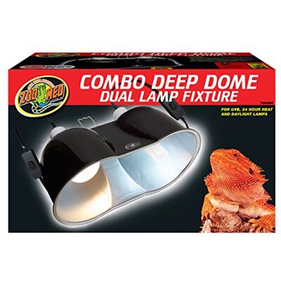 Zoo Med Combo Deep Dome Dual Lamp Fixture Soutien d'Ampoule pour Reptile/Amphibien Zoo Med Combo Deep Dome Dual Lamp Fixture Soutien d'Ampoule pour Reptile/Amphibien