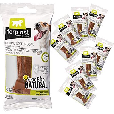 Ferplast Goodbite Natural Stick Jeu Bâton pour l'hygiène buccale, Goûts mixtes, petit chien moyen 5-25 kg naturel, 8 pièces de 9 g Ferplast Goodbite Natural Stick Jeu Bâton pour l'hygiène buccale, Goûts mixtes, petit chien moyen 5-25 kg naturel, 8 pièces de 9 g