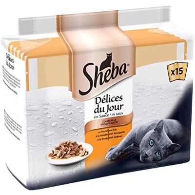 Sheba Délices du Jour Sachets Fraîcheur pour Chat Adulte/Sélection à la Volaille en Sauce/75 Sachets Repas de 50 g Sheba Délices du Jour Sachets Fraîcheur pour Chat Adulte/Sélection à la Volaille en Sauce/75 Sachets Repas de 50 g