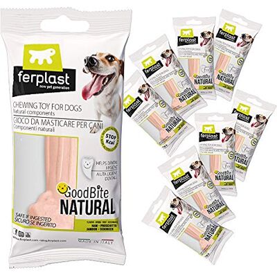 Ferplast Goodbite Natural M Jeu Os pour l'Hygiène Orale, Goût Jambon, Chien Moyen/Grand 8-25 kg, 9 pièces 70 g chacun, 630 g Total Ferplast Goodbite Natural M Jeu Os pour l'Hygiène Orale, Goût Jambon, Chien Moyen/Grand 8-25 kg, 9 pièces 70 g chacun, 630 g Total