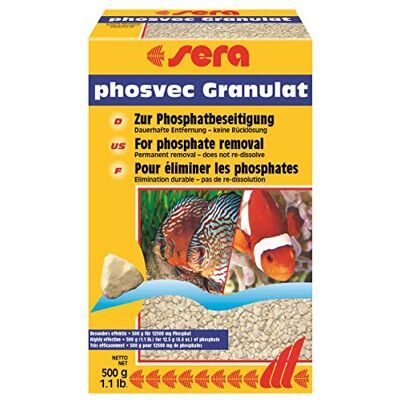 sera phosvec Granulés 500 g Efficace contre la formation d'algues Efficace jusqu'à 3 mois Pour aquariums d'eau douce et d'eau de mer Facile à utiliser sera phosvec Granulés 500 g Efficace contre la formation d'algues Efficace jusqu'à 3 mois Pour aquariums d'eau douce et d'eau de mer Facile à utiliser