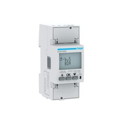Hager ECM180D - Compteur d'énergie - 80A, 2M, M-Bus, Monophasé Hager ECM180D - Compteur d'énergie - 80A, 2M, M-Bus, Monophasé