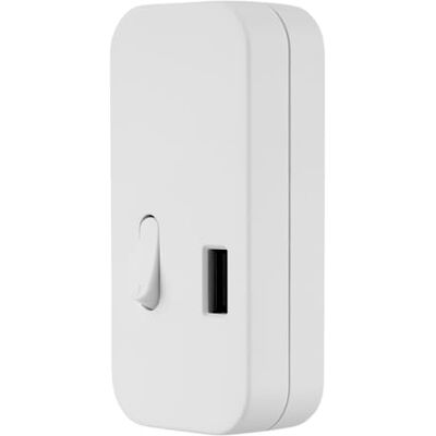 REV Interrupteur intermédiaire avec USB, interrupteur à bascule, 1 pôle, interrupteur à cordon, interrupteur de câble, interrupteur d'alimentation 2,5 A, 230 V~, blanc REV Interrupteur intermédiaire avec USB, interrupteur à bascule, 1 pôle, interrupteur à cordon, interrupteur de câble, interrupteur d'alimentation 2,5 A, 230 V~, blanc