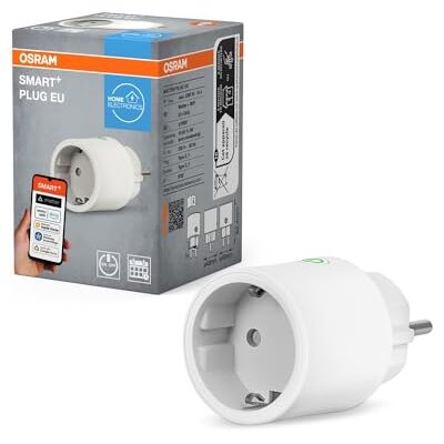 OSRAM SMART+ Prise intelligente avec Matter sur WiFi, conçue pour Alexa – Installation facile en un clic, intègre des appareils conventionnels jusqu'à 2 300 W dans la maison intelligente, lot de 1 OSRAM SMART+ Prise intelligente avec Matter sur WiFi, conçue pour Alexa – Installation facile en un clic, intègre des appareils conventionnels jusqu'à 2 300 W dans la maison intelligente, lot de 1
