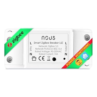 NOUS ZigBee Draadloze Schakelaar L6Z, DIY Aangesloten Schakelmodule Met Timer Alexa Domotica Tuya Smart Life LED Relais 220V Nest Google Home Assistant, 2MQTT. Hub Vereist NOUS ZigBee Draadloze Schakelaar L6Z, DIY Aangesloten Schakelmodule Met Timer Alexa Domotica Tuya Smart Life LED Relais 220V Nest Google Home Assistant, 2MQTT. Hub Vereist