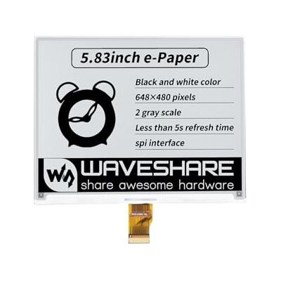 Waveshare E-Ink Raw Display 5,8" Résolution 648 x 480 Papier électronique sans PCB Noir/Blanc Interface SPI bicolore Waveshare E-Ink Raw Display 5,8" Résolution 648 x 480 Papier électronique sans PCB Noir/Blanc Interface SPI bicolore