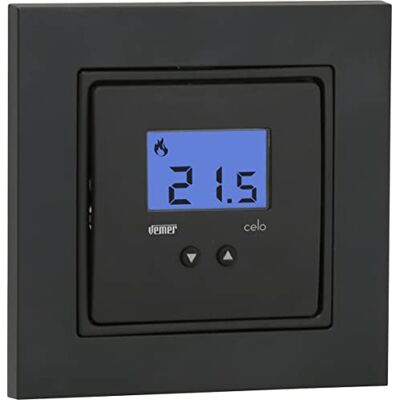 VEMER VE780301 Celo LCD INT Thermostat Électronique à encastrer (2 Modules) Compatible avec les boîtes encastrables Ronde, Alimentation 230 V, gris anthracite/blanc VEMER VE780301 Celo LCD INT Thermostat Électronique à encastrer (2 Modules) Compatible avec les boîtes encastrables Ronde, Alimentation 230 V, gris anthracite/blanc