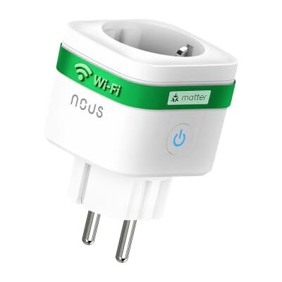 NOUS A7M Prise Connectée Matter WiFi, 16A/3680W, Certifiée TÜV, Suivi de Consommation, Contrôle via Application, Compatible Apple Home, Alexa, Google Home, SmartThings & Tuya, WiFi 2,4 GHz, Pack of 1 NOUS A7M Prise Connectée Matter WiFi, 16A/3680W, Certifiée TÜV, Suivi de Consommation, Contrôle via Application, Compatible Apple Home, Alexa, Google Home, SmartThings & Tuya, WiFi 2,4 GHz, Pack of 1
