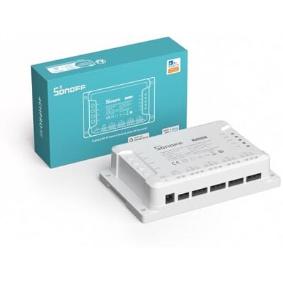 SONOFF 4CHPROR3 4-Gang WiFi Smart Schakelaar, RF Afstandsbediening 433MHz, Zelfvergrendeling Inching Vergrendelmodus, Slimme Bediening voor Garagedeur en Rolluik, Werkt met Alexa Google Home IFTTT SONOFF 4CHPROR3 4-Gang WiFi Smart Schakelaar, RF Afstandsbediening 433MHz, Zelfvergrendeling Inching Vergrendelmodus, Slimme Bediening voor Garagedeur en Rolluik, Werkt met Alexa Google Home IFTTT