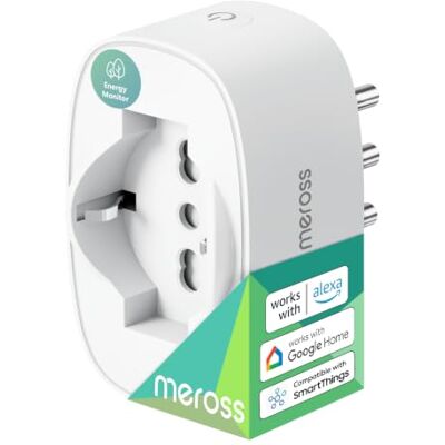 meross Prise intelligente italienne, prise WiFi (type C, F, L) avec surveillance de la consommation, intelligente 16 A, compatible avec Alexa, Google Home et SmartThings, commande vocale et à distance meross Prise intelligente italienne, prise WiFi (type C, F, L) avec surveillance de la consommation, intelligente 16 A, compatible avec Alexa, Google Home et SmartThings, commande vocale et à distance