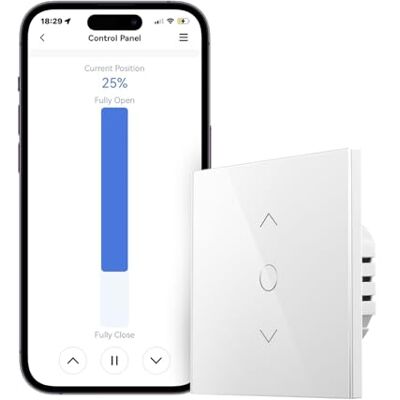 meross Interrupteur WiFi pour Volet Roulant (FIL NEUTRE REQUIS), Interrupteur Tactile pour Rideau de Fenêtre Compatible avec Alexa, Google Home et SmartThing meross Interrupteur WiFi pour Volet Roulant (FIL NEUTRE REQUIS), Interrupteur Tactile pour Rideau de Fenêtre Compatible avec Alexa, Google Home et SmartThing