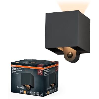 OSRAM ENDURA STYLE ADJ BEAM Éclairage extérieur, 2,5 W, 180 lm, gris foncé, éclairage indirect, détecteur de mouvement, capteur de lumière naturelle, classe de protection IP54, température de couleur OSRAM ENDURA STYLE ADJ BEAM Éclairage extérieur, 2,5 W, 180 lm, gris foncé, éclairage indirect, détecteur de mouvement, capteur de lumière naturelle, classe de protection IP54, température de couleur
