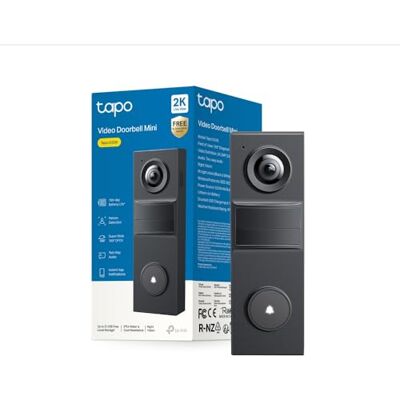 Tapo Sonnette Sans Fil Exterieur Etanche avec Caméra 2K 3MP, IP54 D205 Autonomie 180j batterie, détection humaine IA gratuite sans frais, audio bidirectionnel, grand angle 160°, vision nocturne Tapo Sonnette Sans Fil Exterieur Etanche avec Caméra 2K 3MP, IP54 D205 Autonomie 180j batterie, détection humaine IA gratuite sans frais, audio bidirectionnel, grand angle 160°, vision nocturne