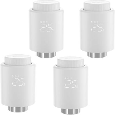 SONOFF Thermostatique Connectée et Intelligente, ZigBee 3.0 Vanne Thermostatique Radiateur, Contrôle Vocal, Détection de Fenêtre, Compatible avec Alexa/Google Home, Requiert le Hub Zigbee, Lot de 4 SONOFF Thermostatique Connectée et Intelligente, ZigBee 3.0 Vanne Thermostatique Radiateur, Contrôle Vocal, Détection de Fenêtre, Compatible avec Alexa/Google Home, Requiert le Hub Zigbee, Lot de 4