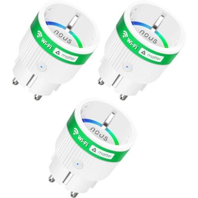 NOUS Prise Connectée Matter WiFi, 16A/3680W, Certifiée TÜV, Suivi de Consommation, Intégration Facile à Home Assistant, Compatible Alexa, Google/Apple Home, SmartThings & Tuya NOUS Prise Connectée Matter WiFi, 16A/3680W, Certifiée TÜV, Suivi de Consommation, Intégration Facile à Home Assistant, Compatible Alexa, Google/Apple Home, SmartThings & Tuya