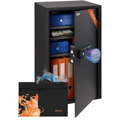 Brihard Business XXL Coffre-Fort Biométrique Intelligent 102 L, 73×40×36 cm Sécurité Renforcée avec Accès 3-en-1, Lumière LED, Mode Silencieux, Alarme Anti-effraction, Pochette Ignifuge Étanche, Noir Brihard Business XXL Coffre-Fort Biométrique Intelligent 102 L, 73×40×36 cm Sécurité Renforcée avec Accès 3-en-1, Lumière LED, Mode Silencieux, Alarme Anti-effraction, Pochette Ignifuge Étanche, Noir