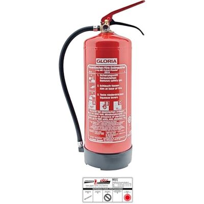 Gloria PD 6 GA Extincteur à poudre – 6 kg – Classe de feu A, B, C – Avec support mural Gloria PD 6 GA Extincteur à poudre – 6 kg – Classe de feu A, B, C – Avec support mural