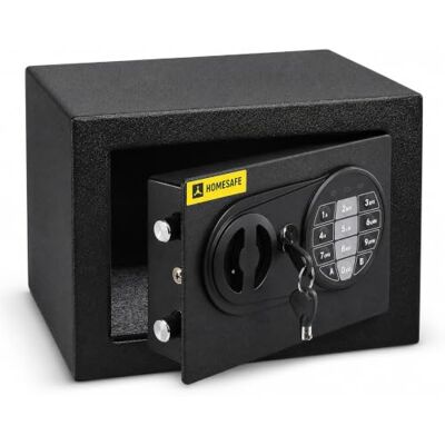 Homesafe HV17E Coffre-Fort Numérique à Combinaison Électronique, 17x23x17 cm (HxLxP), Coffre Argent Billet, Pour la Sécurité à Domicile, Boîte de Rangement Sécurisée, Coffre pour Valeurs et Espèces Homesafe HV17E Coffre-Fort Numérique à Combinaison Électronique, 17x23x17 cm (HxLxP), Coffre Argent Billet, Pour la Sécurité à Domicile, Boîte de Rangement Sécurisée, Coffre pour Valeurs et Espèces