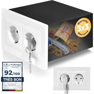 Elder Welder ® Coffre Fort Prise Electrique avec Clé et Fausse Prise Petit Coffre Fort Discret Mural, Coffre Fort Secret Prise pour Rangement d'Argent, Cachette Secrète Elder Welder ® Coffre Fort Prise Electrique avec Clé et Fausse Prise Petit Coffre Fort Discret Mural, Coffre Fort Secret Prise pour Rangement d'Argent, Cachette Secrète