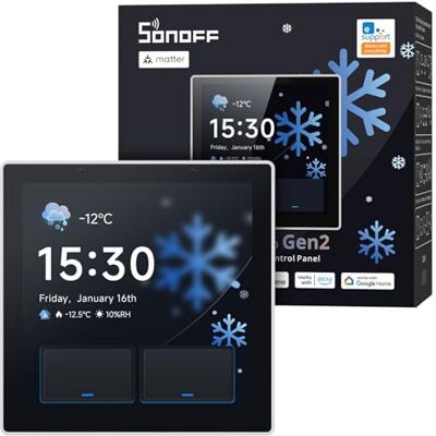 SONOFF NSPanel Pro Gen2 Panneau de Contrôle Intelligent avec Relais Zigbee Hub & Matter Bridge, Thermostat, Alarme, WiFi 2.4/5 GHz, Commande Vocale Alexa, Google, Apple, Home Assistant SONOFF NSPanel Pro Gen2 Panneau de Contrôle Intelligent avec Relais Zigbee Hub & Matter Bridge, Thermostat, Alarme, WiFi 2.4/5 GHz, Commande Vocale Alexa, Google, Apple, Home Assistant