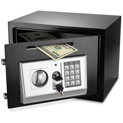 Flexzion Coffre-fort électronique avec fente de dépôt – Serrure à combinaison à clavier numérique – Armoire de sécurité pour la maison, le bureau, l'argent, les documents, les fusils, les dépôts Flexzion Coffre-fort électronique avec fente de dépôt – Serrure à combinaison à clavier numérique – Armoire de sécurité pour la maison, le bureau, l'argent, les documents, les fusils, les dépôts