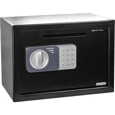 Genie Hand Coffre-Fort de Dépôt Électronique avec Code et Clè pour la Maison, B-Class Serrure et Anti-Bounce System Genie Hand Coffre-Fort de Dépôt Électronique avec Code et Clè pour la Maison, B-Class Serrure et Anti-Bounce System
