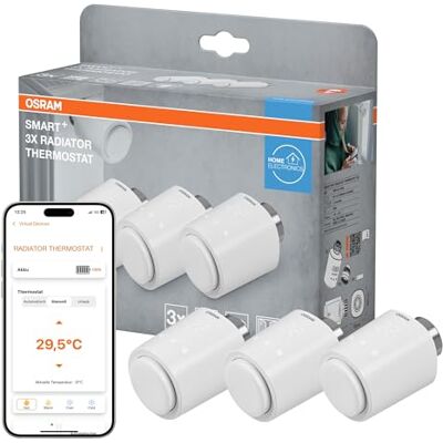 OSRAM SMART+ Lot de 3 thermostats de radiateur WiFi Blanc SMART+ Lot de 3 thermostats de radiateur WiFi Blanc OSRAM SMART+ Lot de 3 thermostats de radiateur WiFi Blanc SMART+ Lot de 3 thermostats de radiateur WiFi Blanc
