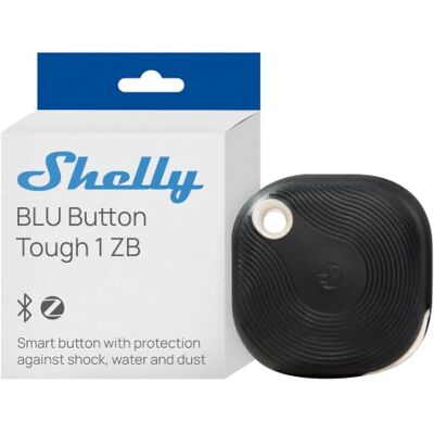 Shelly BLU Button Tough 1 ZB Noir – Bouton Domotique Zigbee et Bluetooth; Télécommande de dispositifs, scènes et scénarios intelligents; Multi-click,IP64, Cryptage robuste, Contrôle par application Shelly BLU Button Tough 1 ZB Noir – Bouton Domotique Zigbee et Bluetooth; Télécommande de dispositifs, scènes et scénarios intelligents; Multi-click,IP64, Cryptage robuste, Contrôle par application