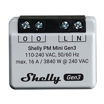 Shelly Plus PM Mini Gen 3 Commutateur sans Fil Wi-Fi, Bluetooth Shelly Plus PM Mini Gen 3 Commutateur sans Fil Wi-Fi, Bluetooth