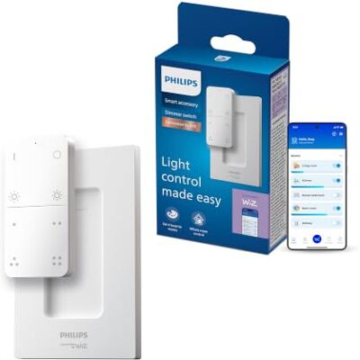 Philips Smart Lighting Interrupteur à Variateur Connecté Télécommande, Pratique, Design Élégant, Alimenté par Piles, Boutons sur Mesure, Fonctionne sans Wi-Fi, Connected by WiZ Philips Smart Lighting Interrupteur à Variateur Connecté Télécommande, Pratique, Design Élégant, Alimenté par Piles, Boutons sur Mesure, Fonctionne sans Wi-Fi, Connected by WiZ