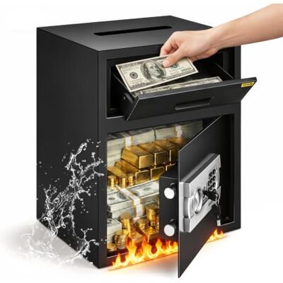 VEVOR Coffre-Fort avec Fente de Dépôt Antivol, Coffre-Fort de Sécurité Électronique en Acier au Carbone, Coffre-Fort de Dépôt Ignifuge 2 Clés 2 Kits de Codes, Coffre-Fort Numérique LCD Document Arme VEVOR Coffre-Fort avec Fente de Dépôt Antivol, Coffre-Fort de Sécurité Électronique en Acier au Carbone, Coffre-Fort de Dépôt Ignifuge 2 Clés 2 Kits de Codes, Coffre-Fort Numérique LCD Document Arme