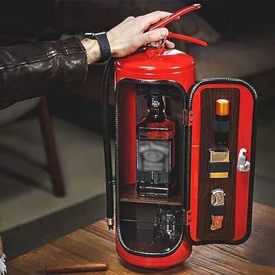 YYCFB Mini bar d'extincteur en métal fait à la main pour pompier amant, rouge YYCFB Mini bar d'extincteur en métal fait à la main pour pompier amant, rouge