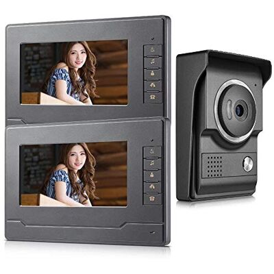 AMOCAM Système de sonnette vidéo filaire avec écran LCD de 17,8 cm Prend en charge la surveillance, le déverrouillage, l'interphone de porte double sens pour intérieur et extérieur Pour maison de AMOCAM Système de sonnette vidéo filaire avec écran LCD de 17,8 cm Prend en charge la surveillance, le déverrouillage, l'interphone de porte double sens pour intérieur et extérieur Pour maison de