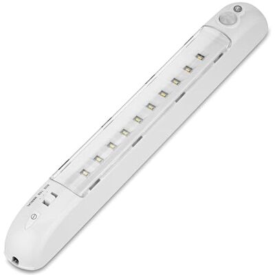 REV Éclairage d'armoire LED sans fil 26 cm – Lumière d'armoire avec détecteur de mouvement et capteur crépusculaire, 1 W, 70 lm de lumière du jour, barre lumineuse à intensité variable, blanc REV Éclairage d'armoire LED sans fil 26 cm – Lumière d'armoire avec détecteur de mouvement et capteur crépusculaire, 1 W, 70 lm de lumière du jour, barre lumineuse à intensité variable, blanc